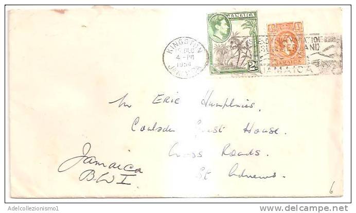 57670)lettera JAMAICA Con 2 Valori + Annullo - Jamaica (1962-...)