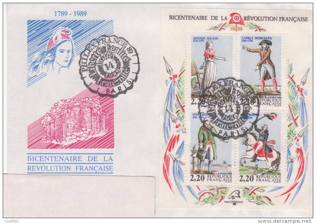 FRANCE, Révolution Française, Philexfrance 89, Paris, 14 Juillet 1989 - Révolution Française