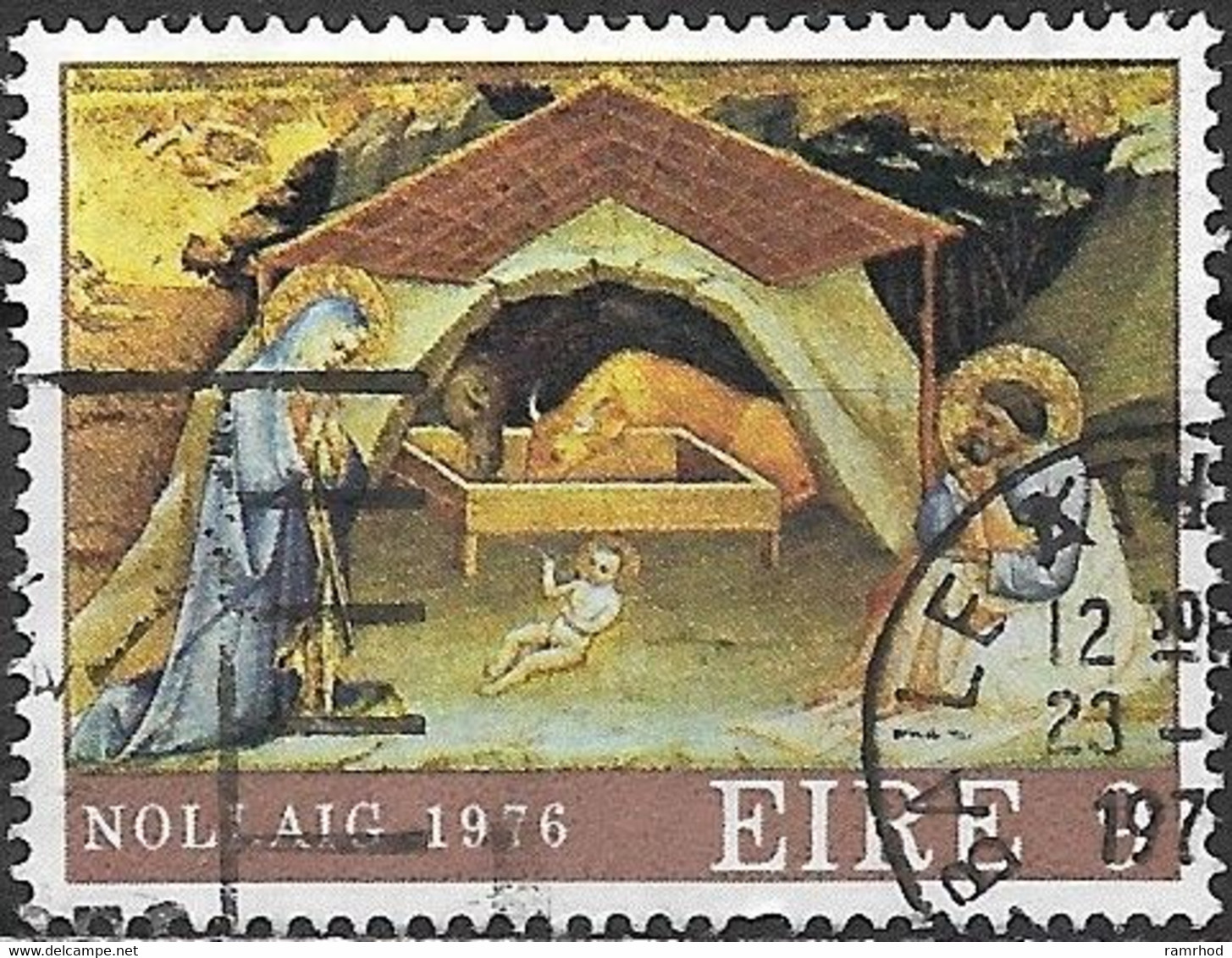 IRELAND 1976 Christmas. - 9p The Nativity (Lorenzo Monaco)  FU - Oblitérés