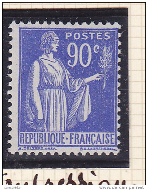 N° 368 90C OUTREMER TYPE PAIX IMPRESSION PALE ET MITEE  NEUF SANS CHARNIERE - Unused Stamps