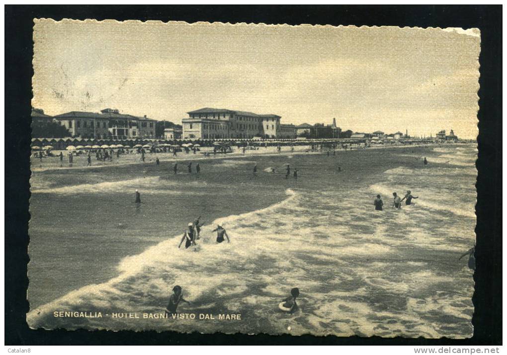 S3601 CARTOLINA ILLUSTRATA  ANCONA SENIGALLIA HOTEL BAGNI VISTO DAL MARE FG. V. - Senigallia