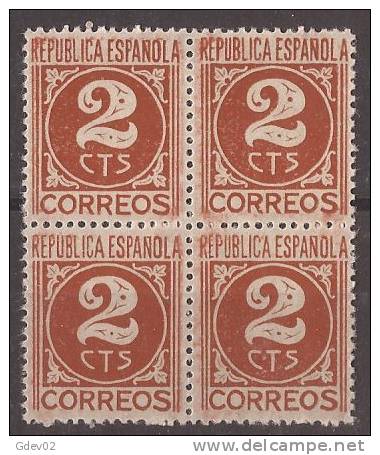 ES731-LAB019TSC.España.Spain .Espagne.  CIFRA Y PERSONAJES.1936/38. (Ed 731**BL4) Sin Charnela,. MAGNIFICA - Sin Clasificación