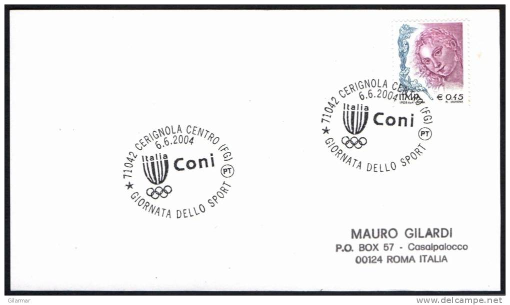 OLYMPIC RINGS - ITALIA CERIGNOLA 2004 - C.O.N.I. - GIORNATA DELLO SPORT - CARD - Summer 2004: Athens