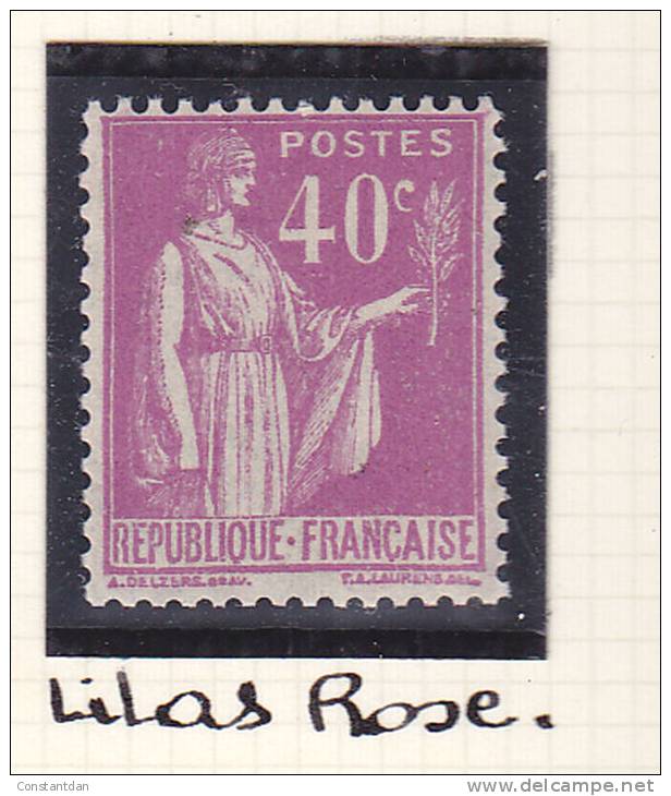 FRANCE N°281 40C LILAS ROSE TYPE PAIX NEUF SANS CHARNIERE - Ungebraucht