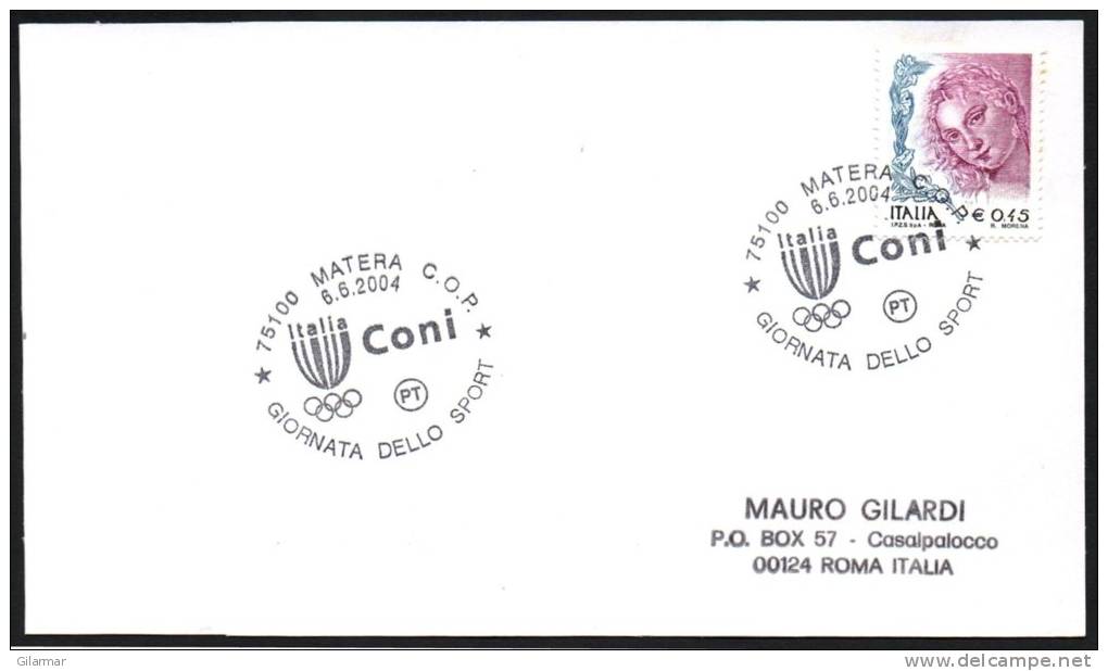 OLYMPIC RINGS - ITALIA MATERA 2004 - C.O.N.I. - GIORNATA DELLO SPORT - CARD - Verano 2004: Atenas