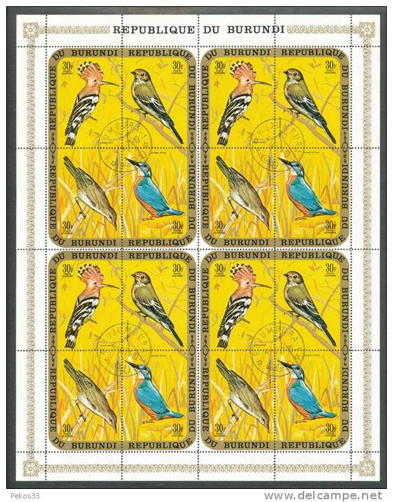 Burundi    - Mi.Nr.      694 - 697     - Gestempelt -    Viererblocks 1x Gefaltet - Used Stamps