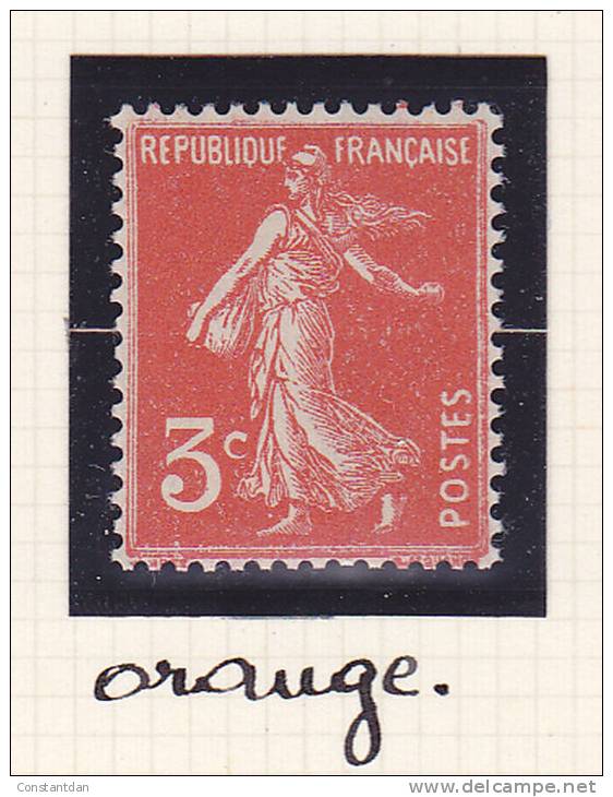 FRANCE N°278A 3C ORANGE TYPE SEMEUSE CAMEE  NEUF SANS CHARNIERE - Ungebraucht