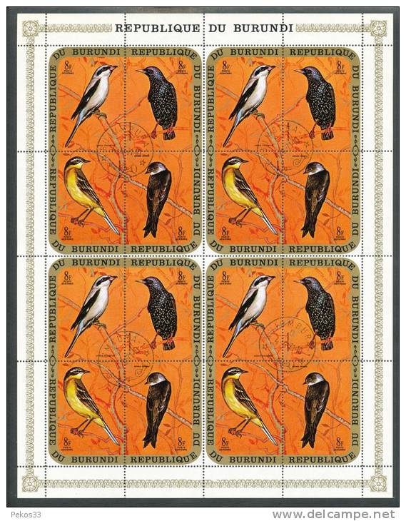Burundi    - Mi.Nr.      645 - 648     - Gestempelt -    Viererblocks 1x Gefaltet - Used Stamps
