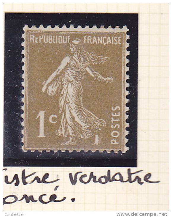 FRANCE N°277A 1C BISTRE VERDATRE FONCE TYPE SEMEUSE CAMEE   NEUF SANS CHARNIERE - Ungebraucht