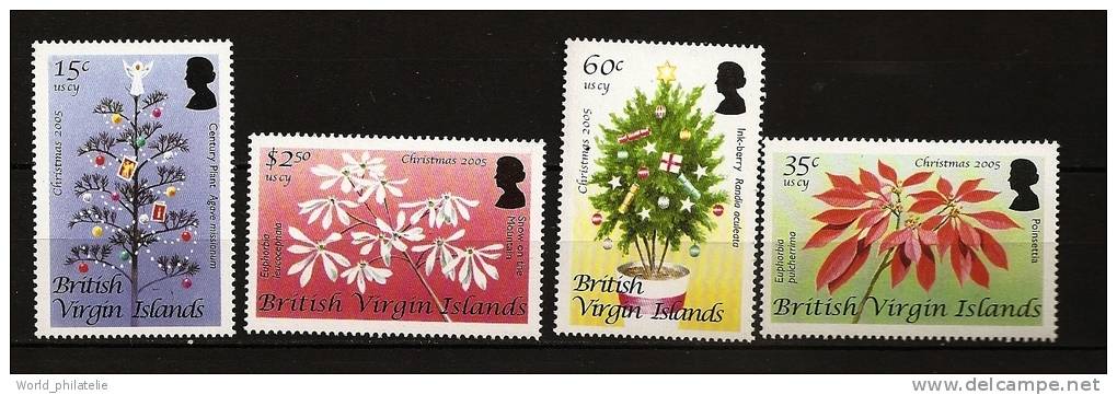 Iles Vierges Virgin 2005 N° 1035 / 8 ** Noël, Fleur, Agave Missionum, Poinsettia, Randia Aculeata, Euphorbia Leucocephal - Iles Vièrges Britanniques