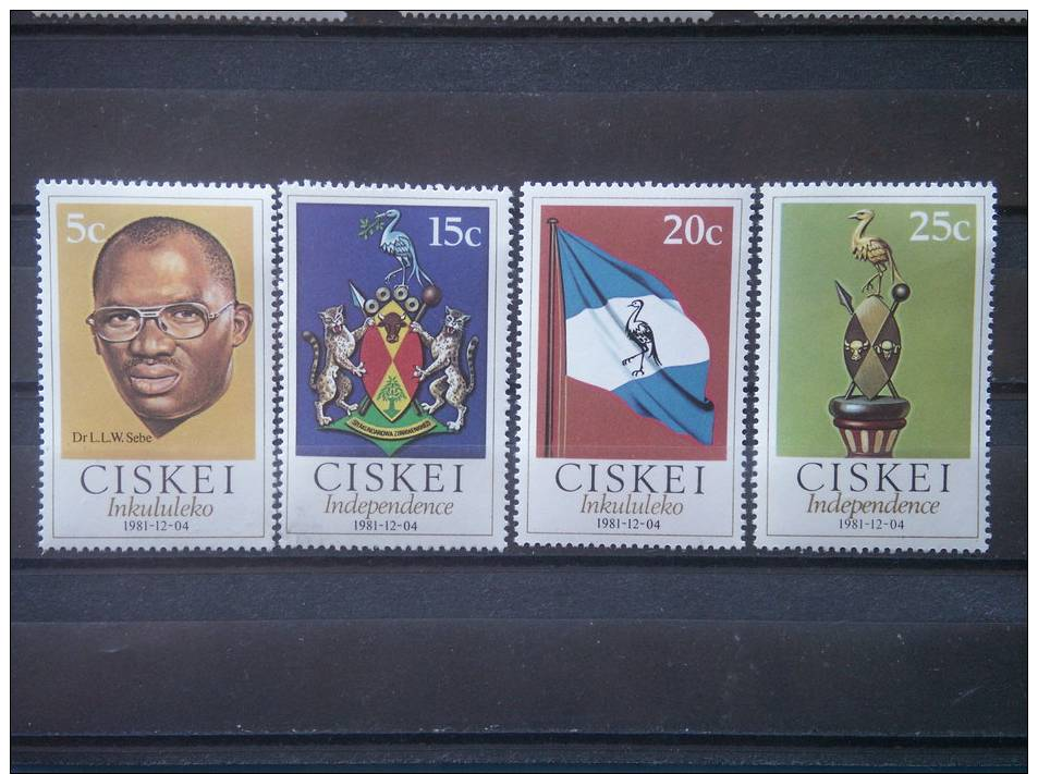 CISKEI, 1981, MNH Set, Scott 1-4, Independence - Ciskei