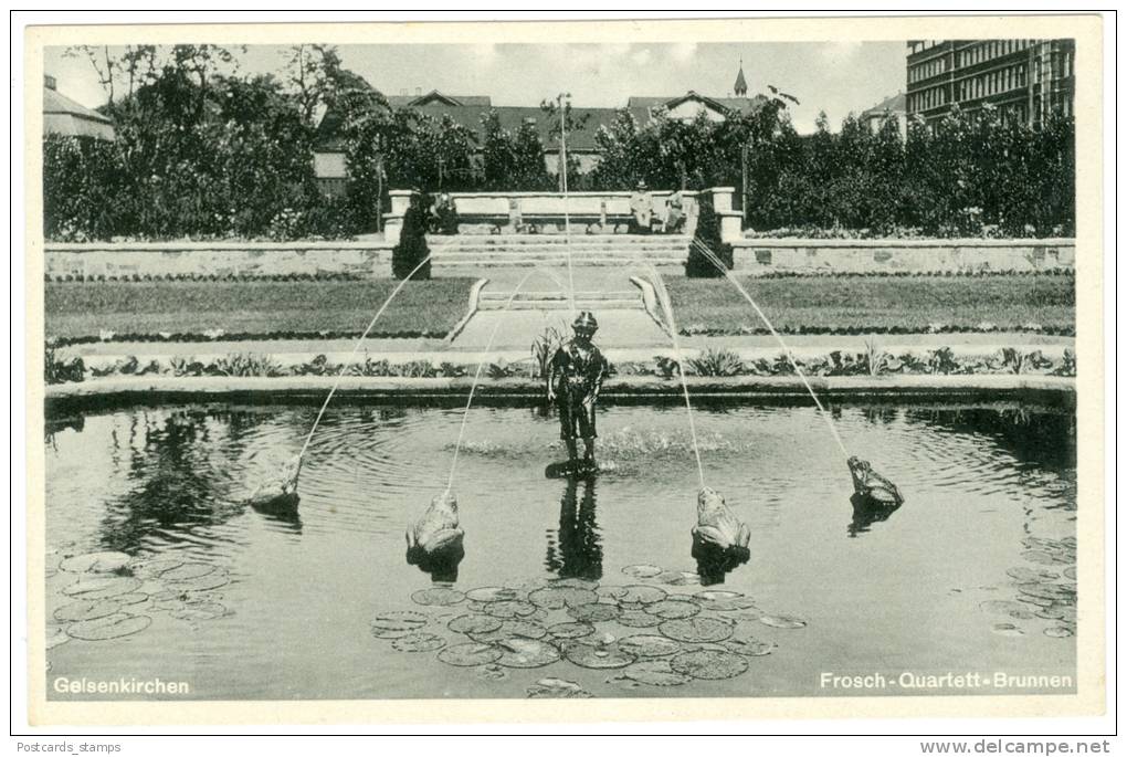 Gelsenkirchen, Frosch-Quartett Brunnen, Ca. 40er Jahre - Gelsenkirchen