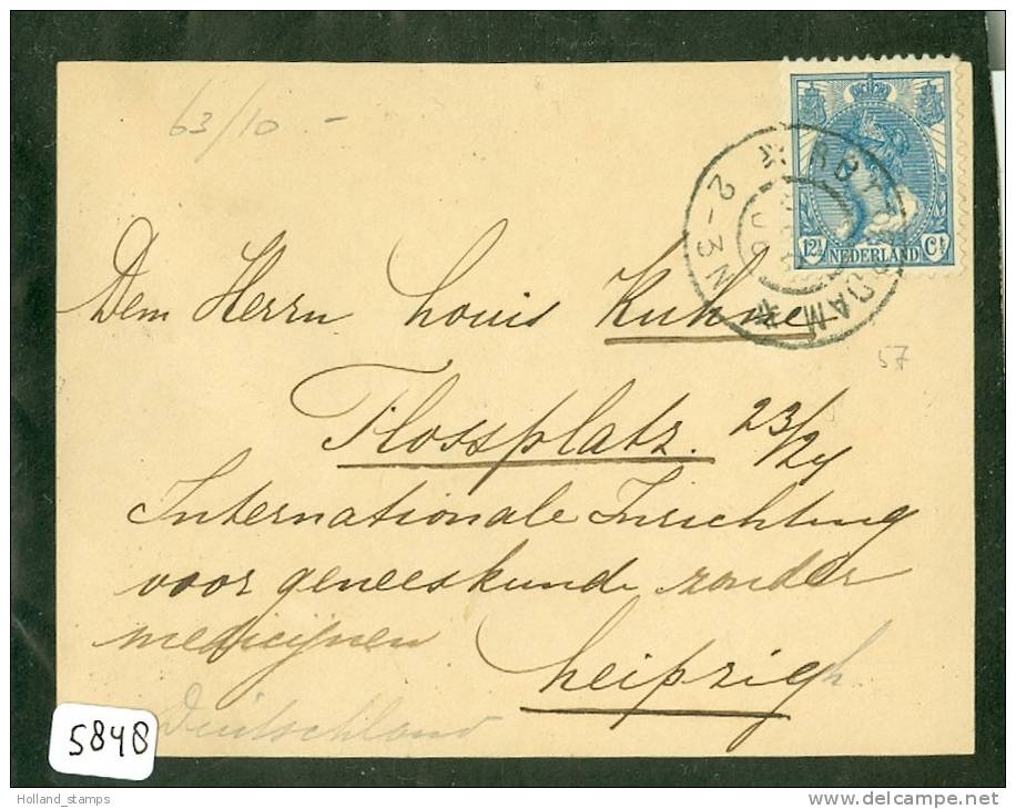 BRIEFOMSLAG Van ROTTERDAM Uit 1906 Van ROTTERDAM Naar LEIPZIG  (5848) - Covers & Documents