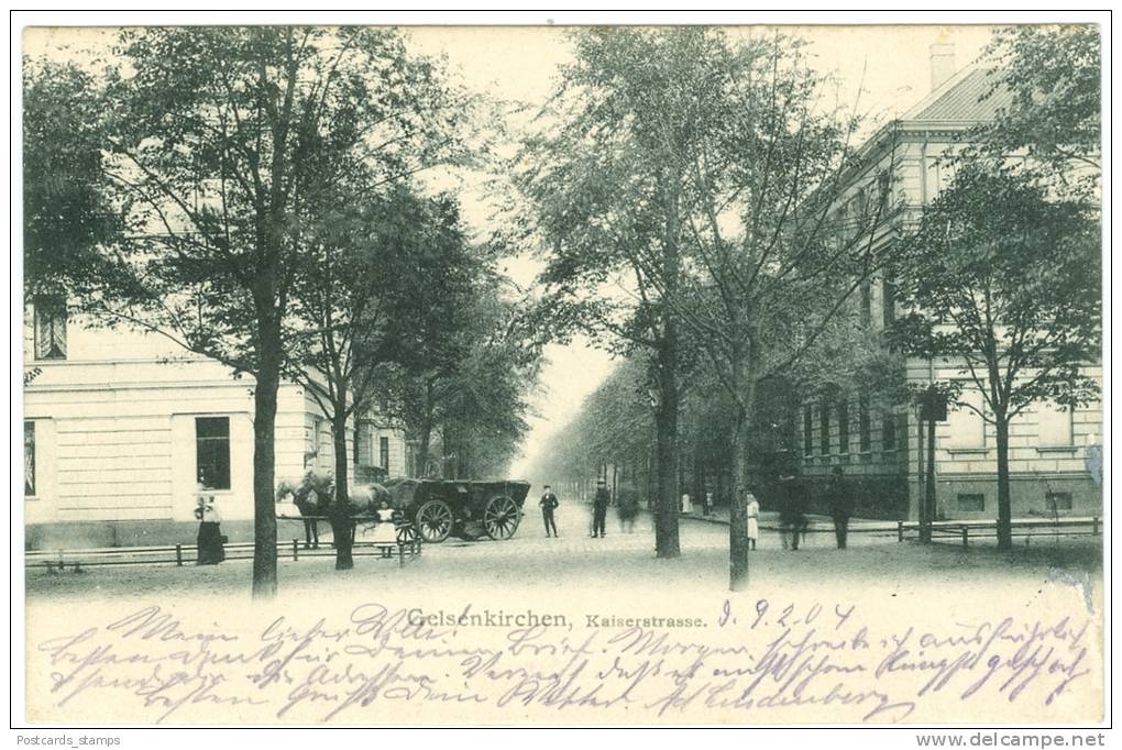 Gelsenkirchen, Kaiserstrasse Mit Kutsche, 1904 - Gelsenkirchen