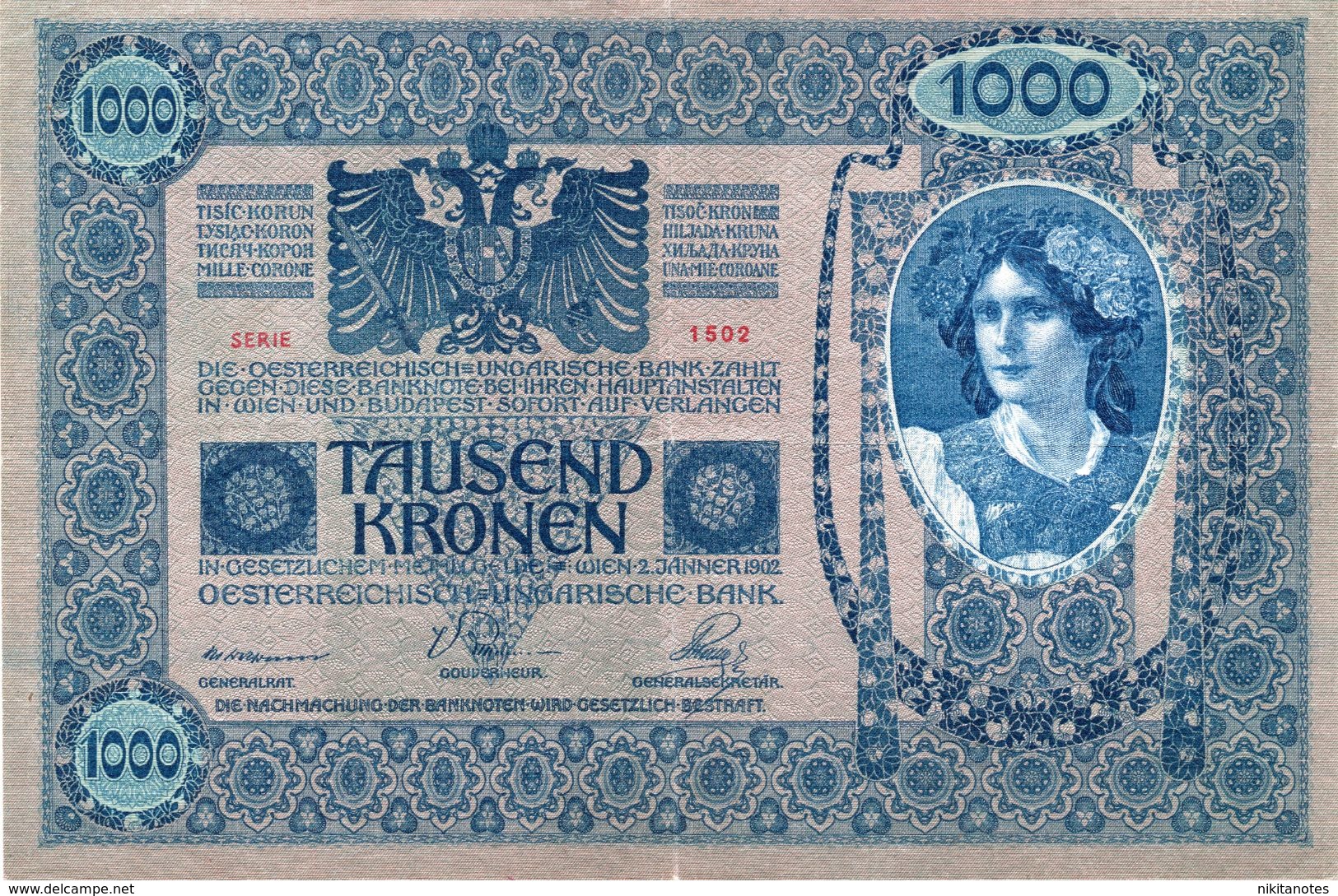 AUSTRIA - 1000 Kronen 1902 (Impero Austroungarico) See Scan - Autriche