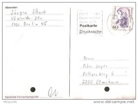 Germany / Berlin - Postkarte Echt Gelaufen / Postcard Used ( Q721)- - Lettres & Documents