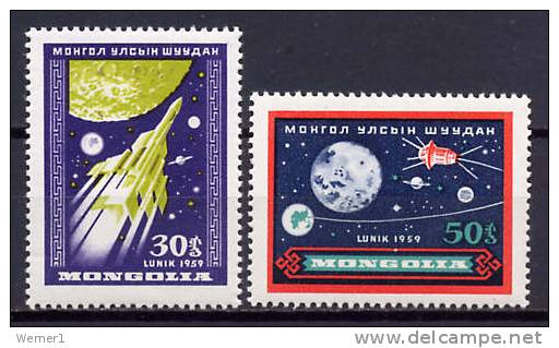 Mongolia 1959 Space Set Of 2 MNH - Asia