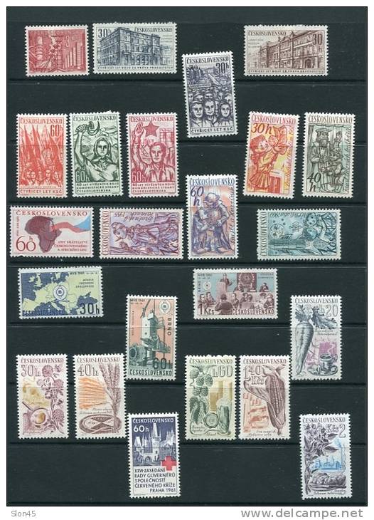 Czechoslovakia  1961 Mi 1241-1314 MH Complete Year  (-3 Stmps) CV 116 Euro - Full Years