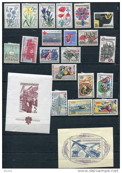 Czechoslovakia  1964  Mi 1447-1502 MH Complete Year  (-2 Stamps) CV 89 Euro - Full Years