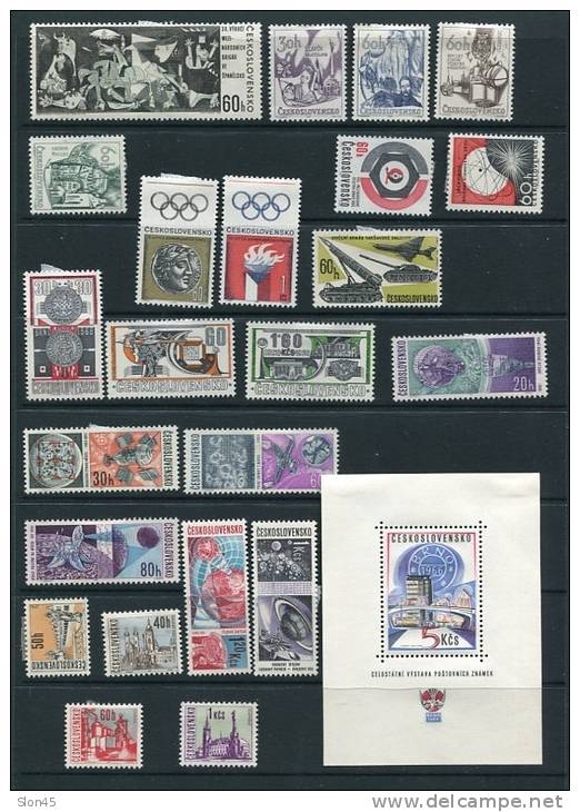 Czechoslovakia  1966  Mi 1591-1673 MH Complete Year  (-3 Stamps) CV 140 Euro - Full Years