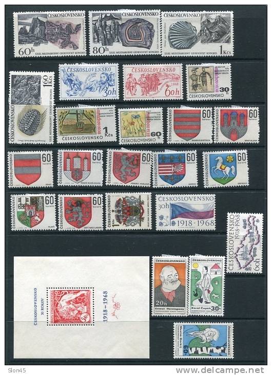 Czechoslovakia  1968  Mi 1762-1850 MH Complete Year  (-6 Stamps) CV 70 Euro - Full Years
