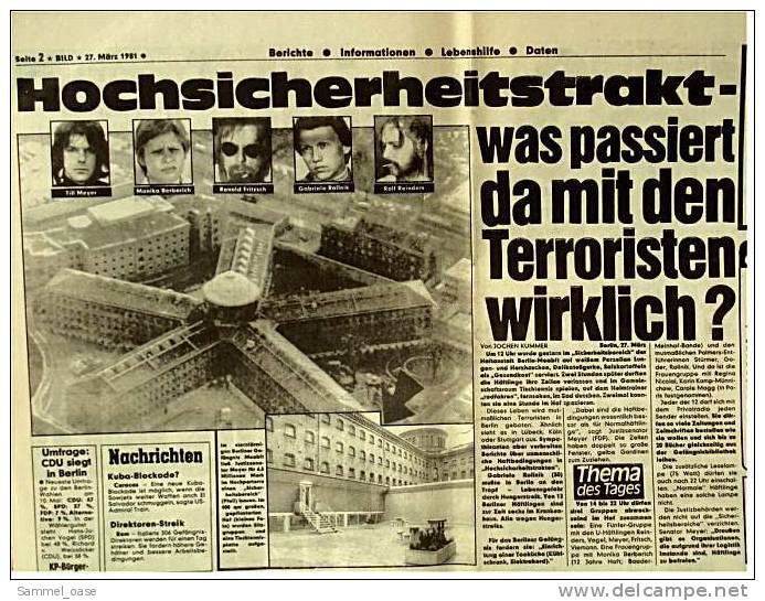 BILD-Zeitung Vom 27.3. 1981 Mit : Polen - Papst. Rette Uns  -  Deutsche Hamstern Schnaps Und Sprit - Otros & Sin Clasificación