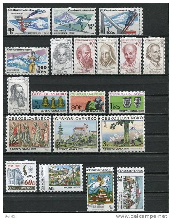 Czechoslovakia  1970 Mi 1916-1980 MH Complete Year  (-2 Stmps) CV 50 Euro - Volledig Jaar