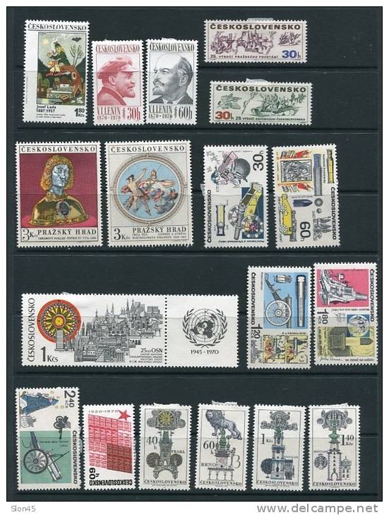 Czechoslovakia  1970 Mi 1916-1980 MH Complete Year  (-2 Stmps) CV 50 Euro - Volledig Jaar