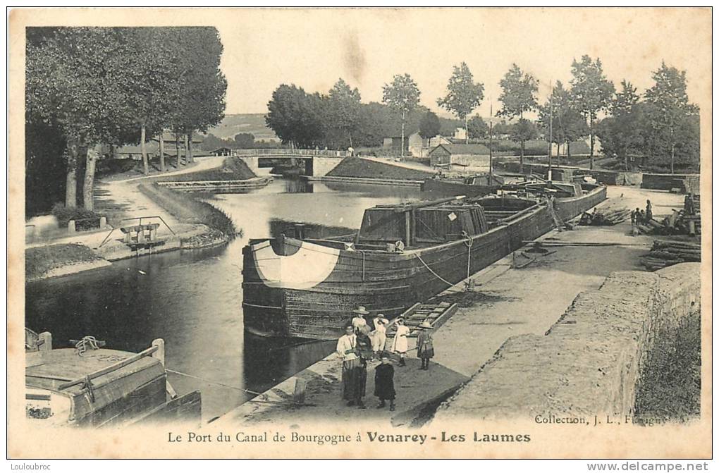 21 VENAREY LES LAUMES LE PORT DU CANAL DE BOURGOGNE AVEC PENICHE - Venarey Les Laumes