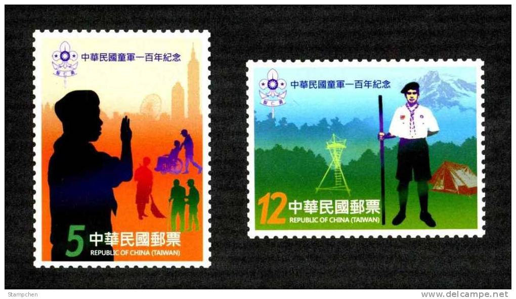 Taiwan 2011 Centennial Boy Scout Of China Stamps Scouting Wheelchair Taipei 101 Camp Mount Forest - Neufs