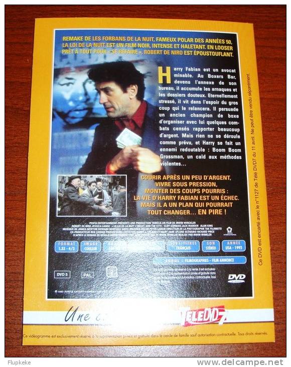 Dvd Zone 2 Night And The City La Loi De La Nuit Robert De Niro Jessica Lange Collection Tele Dvd 7 - Polizieschi