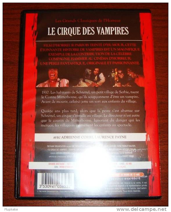 Dvd Zone 2 Les Grands Classiques De L´Horreur Le Cirque Des Vampires Vampire Circus Robert Young Hammer Film - Autres & Non Classés