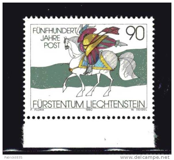 Liechtenstein** - 1990  - 5° Centenario Del Servizio Postale. Bordo Di Foglio - Neufs