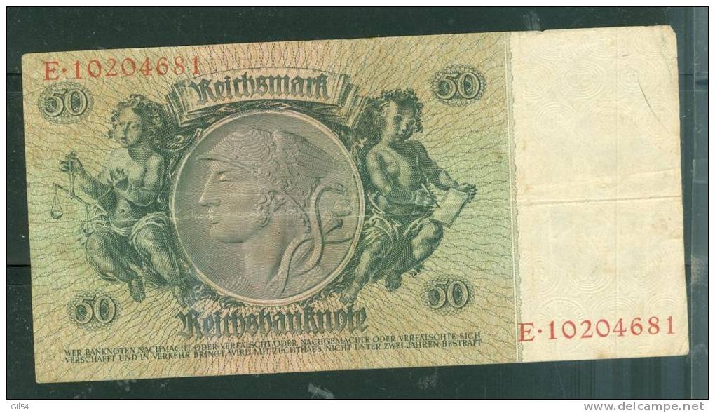 Germany  50 Reichsmark 1933 ( TRACE DE PLIS )  NON EPINGLE - Phi130B - 50 Reichsmark