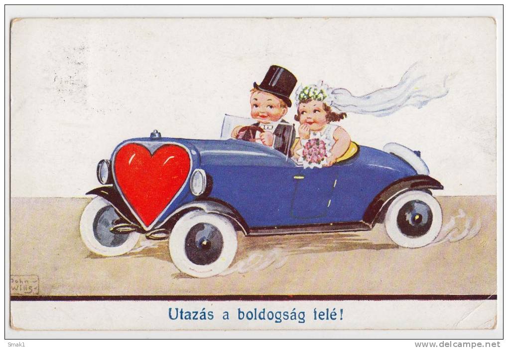 P CHILDREN  JUST Married In A Ride By Car  WSBS Nr. 7289/2 OLD POSTCARD - Wills, John