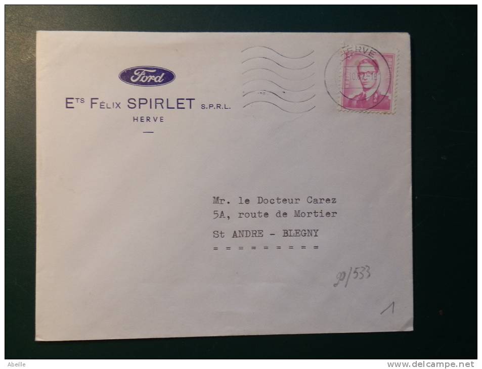 28/533  LETTRE BELGE  FORD - Cars