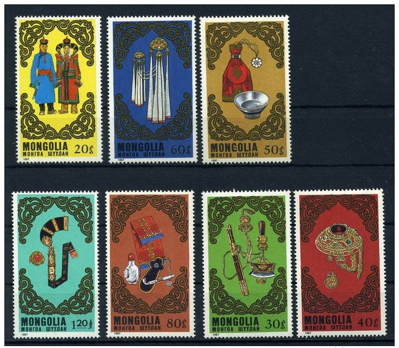 Mongolia  1987 - Costumes And Costume Jewelry -  MNH Michel 1892-1898 (value 2,8 EUR!!!) - Mongolia