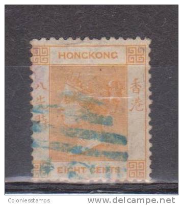 (SA0478) HONG KONG, 1865 (Queen Victoria, 8 C., Orange). Mi # 11. Used Stamp - Oblitérés