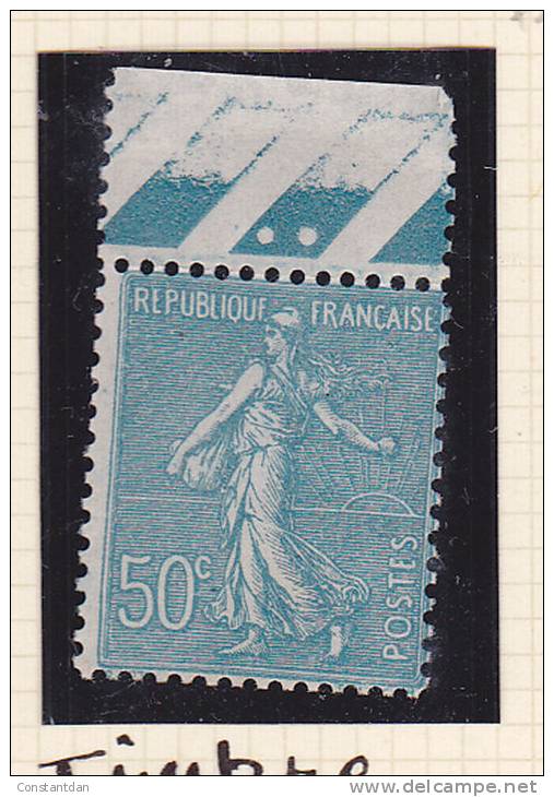 FRANCE N° 362  50C TURQUOISETYPE SEMEUSE LIGNEE TIMBRE PLUS PETIT NEUF SANS CHARNIERE - Neufs