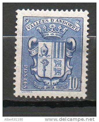 ANDORRE  10c Outremer 1937-43 N°51 - Nuevos