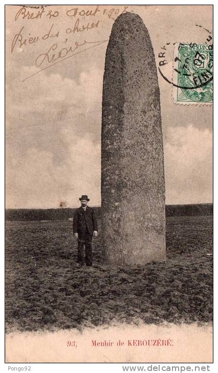 Menhir De KEROUZERE (29), Magnifique Pierre érigée (11.41) - Dolmen & Menhirs