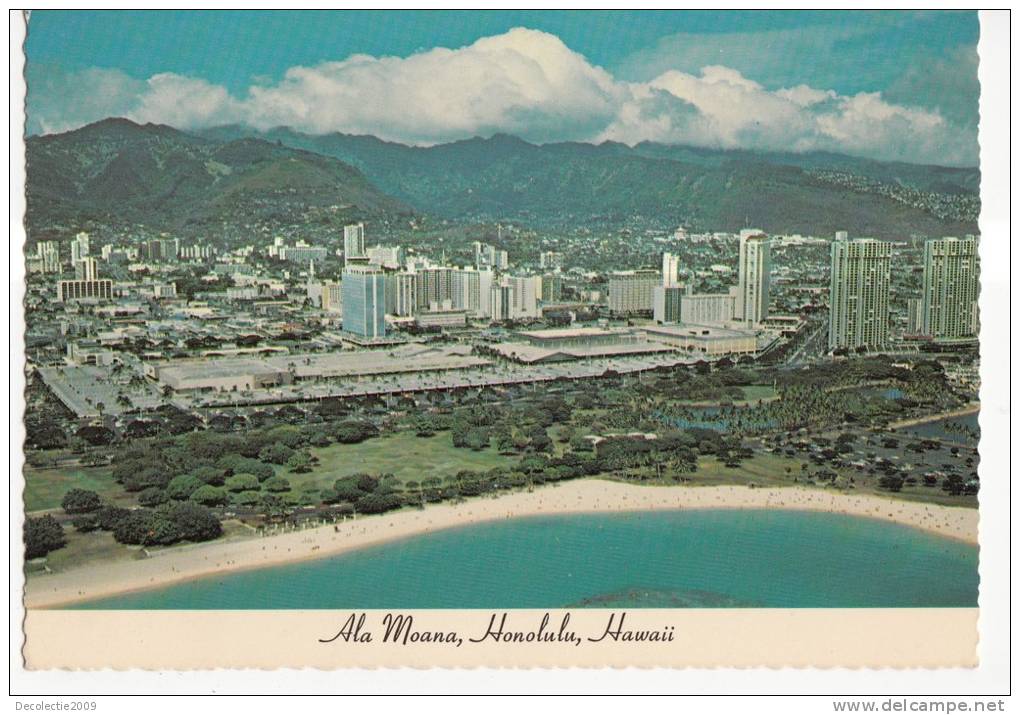BR9032 Ala Moana Beach And Park  2 Scans Bande Blanche Du Scanner - Oahu