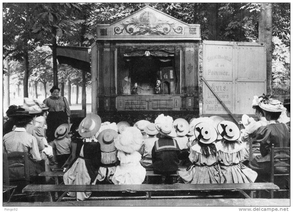 Belle Repro De Cpa Théâtre De Guignol à  PARIS 1900, Enfants Chapeautés(4.9) - Altri & Non Classificati