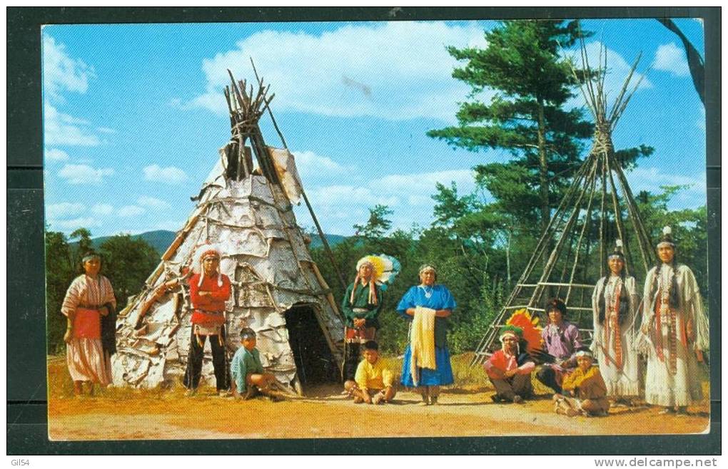 An Indian Chief And His Family In Residence At Indian Village , Lake George, N.Y.    TU20 - Lake George