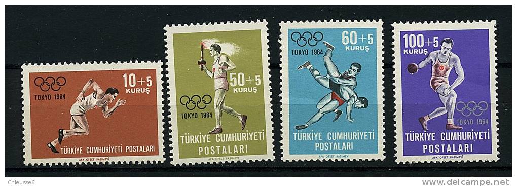 Turquie ** N° 1704 à 1707 - J.O. De Tokyo (course à Pied, Lutte, Disque) - Unused Stamps