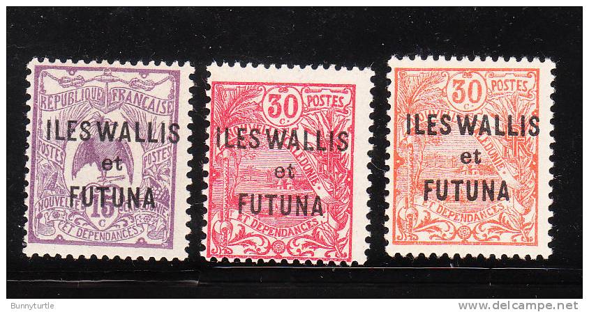 Wallis And Futuna Islands 1920-28 New Caledonia Stamps Overprinted Mint - Unused Stamps