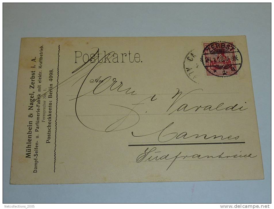 CARTE LETTRE N°24 - ZERBST - MÜHLENBEIN & NAGEL - PARFUMERIE FABRIK - ALLEMAGNE DEUTSCHLAND (d) - Zerbst