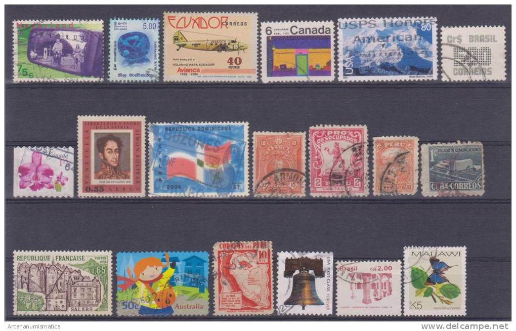 Lote De Sellos Usados / Lot Of Used Stamps  "VARIOS  SEVERAL"    S-1204 - Alla Rinfusa (max 999 Francobolli)
