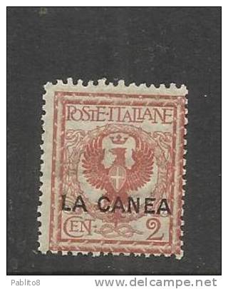 LA CANEA 1905 SOPRASTAMPATO D´ITALIA ITALY OVERPRINTED CENT. 2 C VARIETA' VARIETY MNH - La Canea