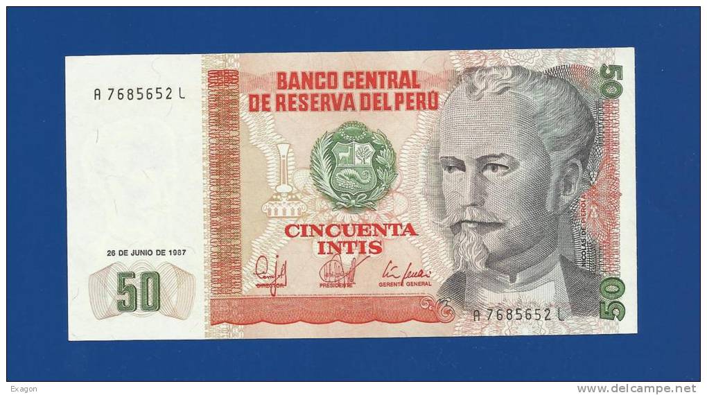 N 1 BANCONOTA  Da  50  Intis   -  PERU'  -  Anno1987. - Pérou